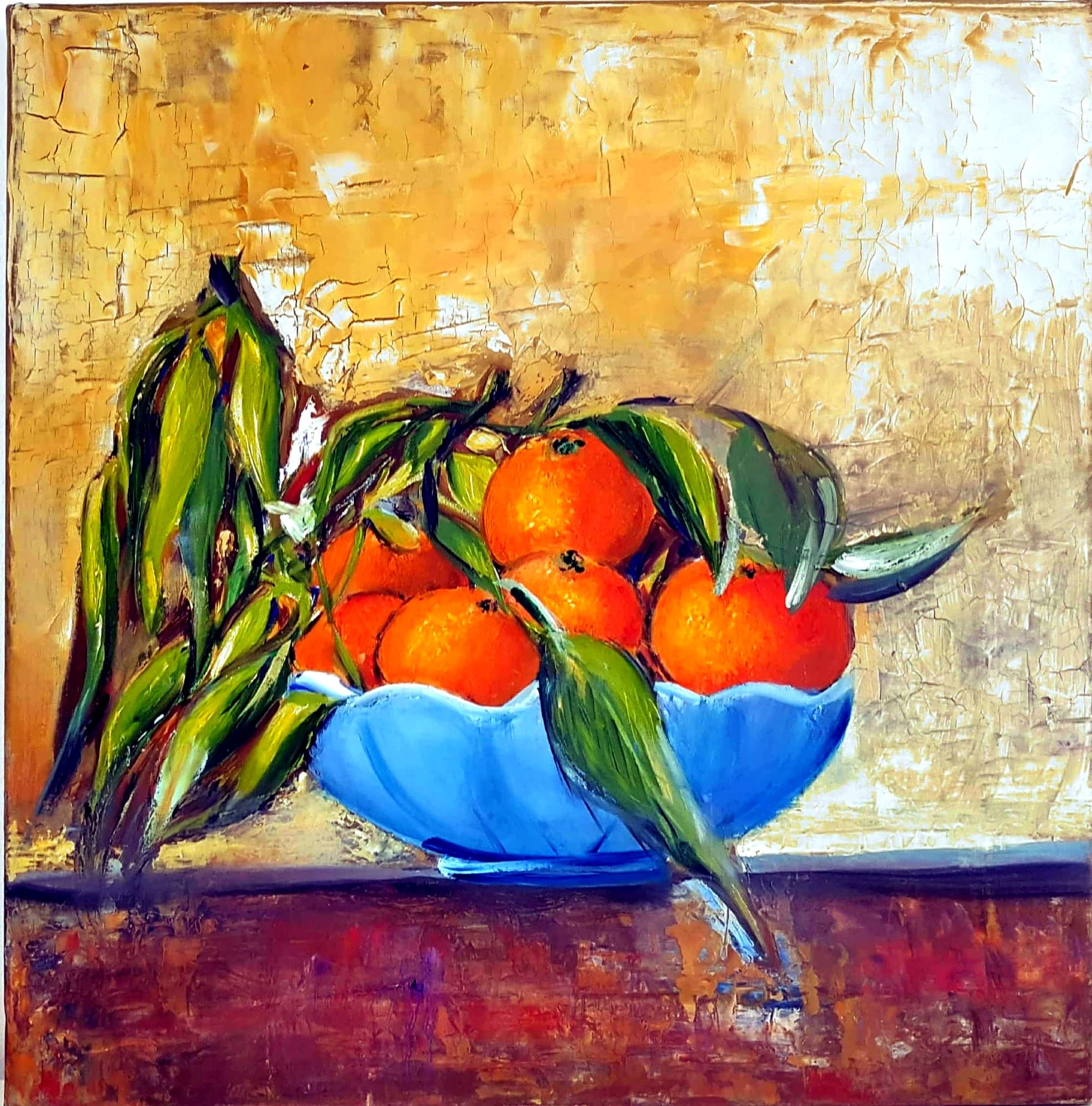 Oranges au saladier bleu