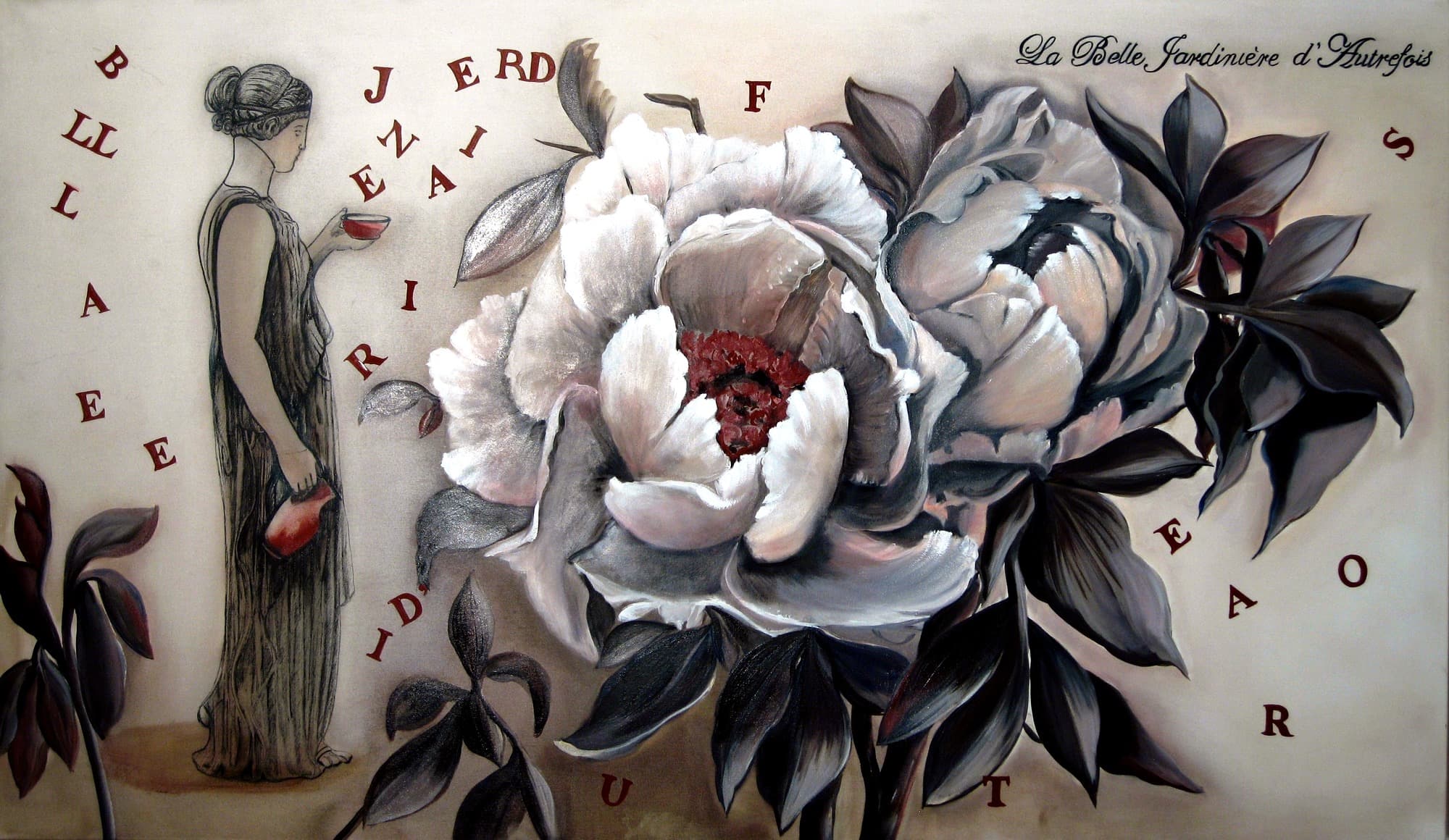 Pivoine au crayon