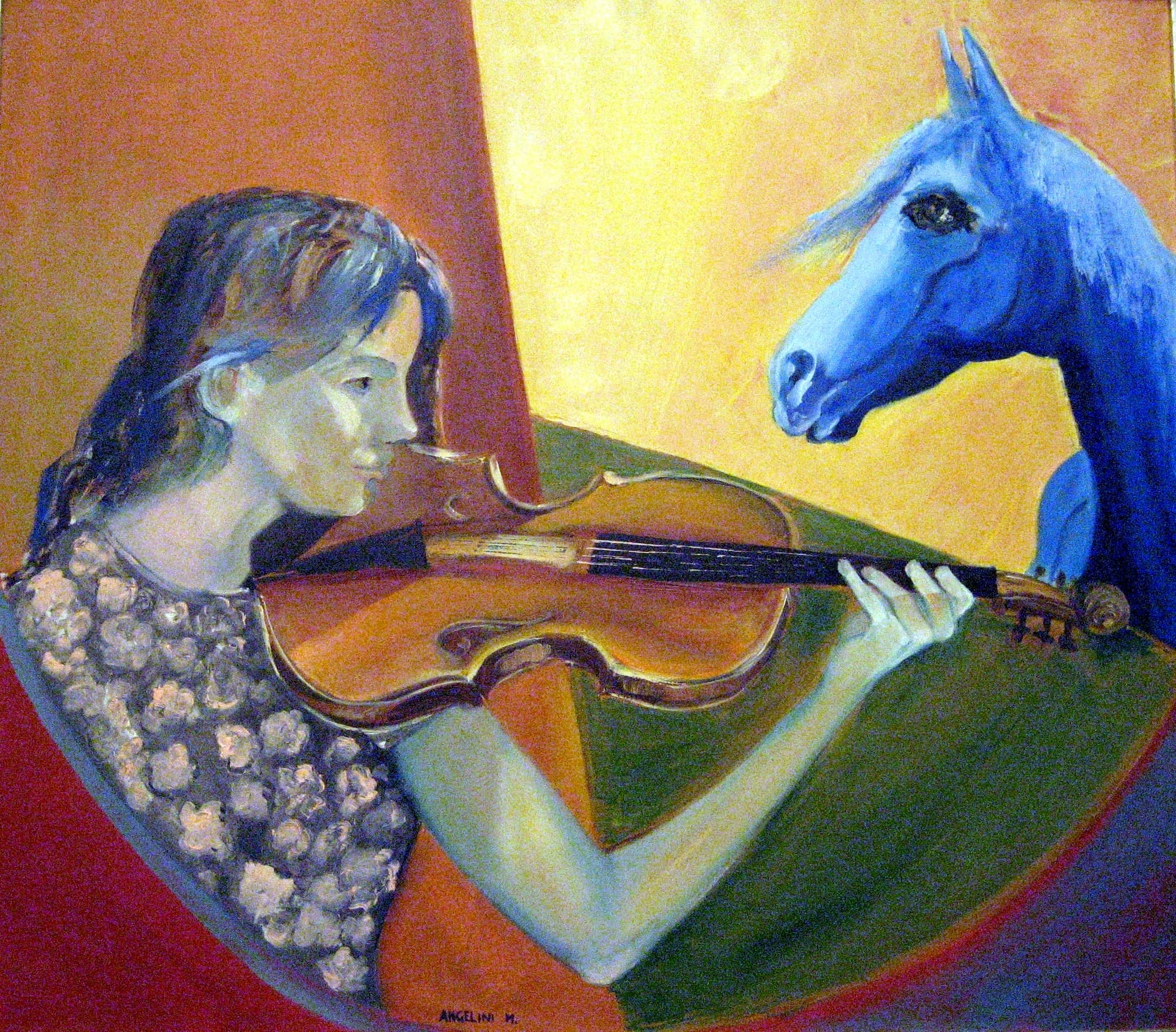 La violoniste et le cheval bleu