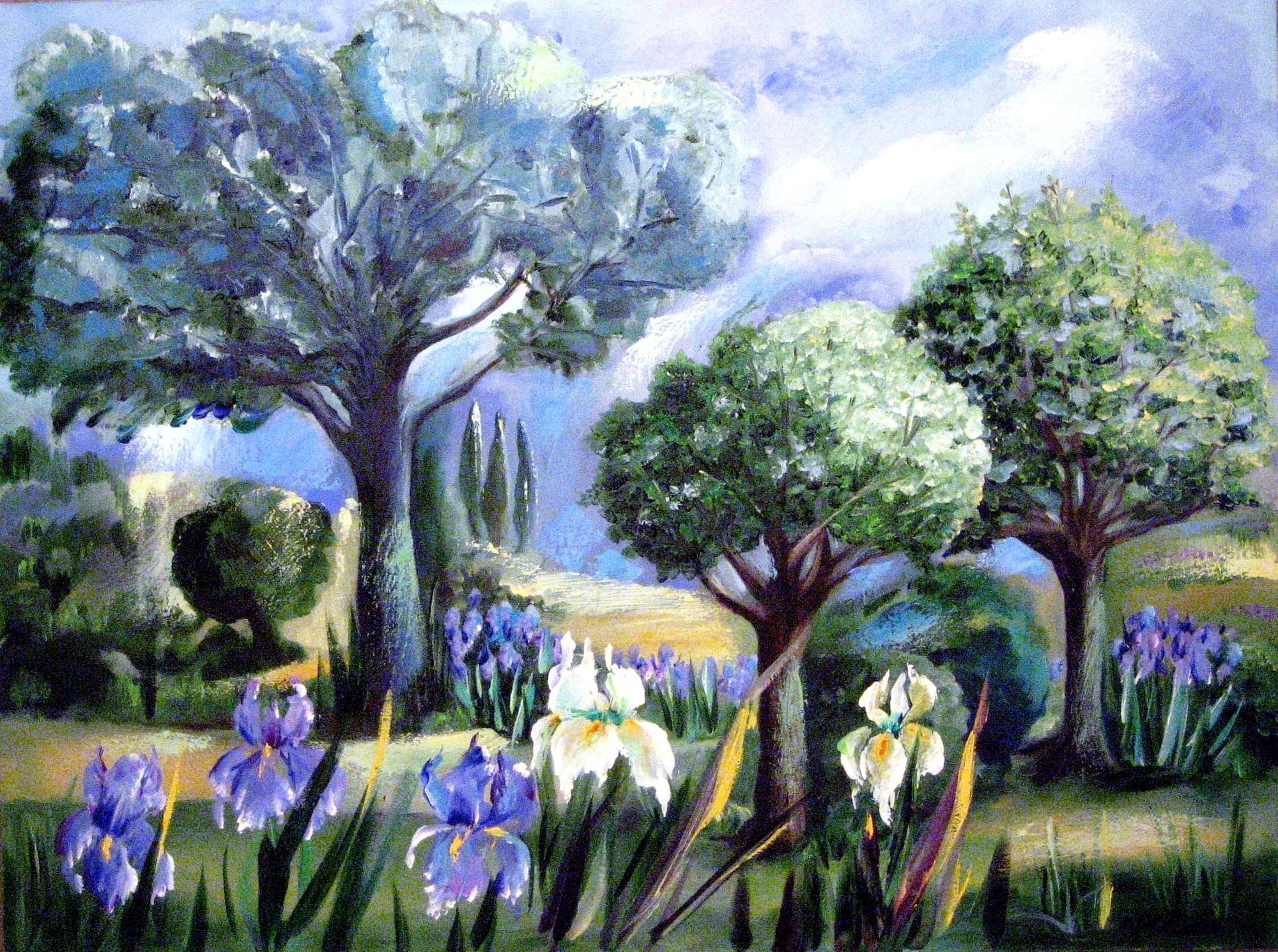 Iris sous les arbres