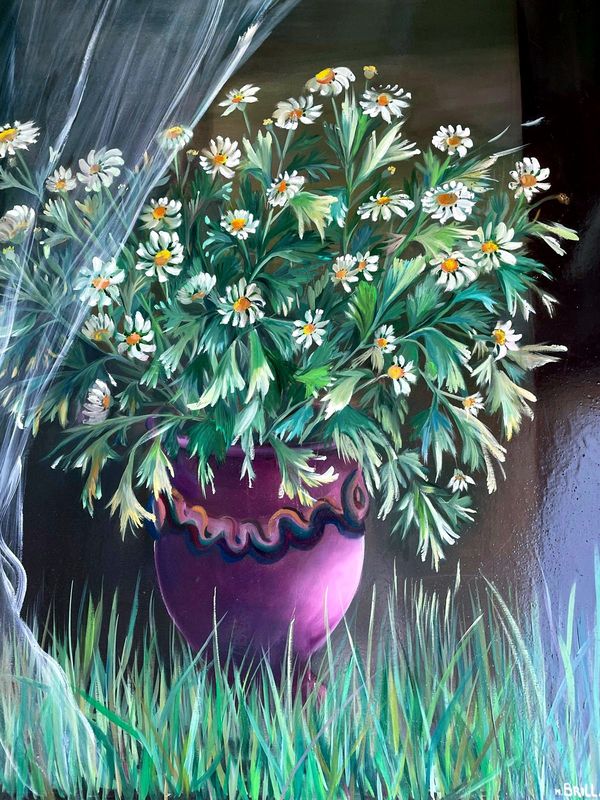 Marguerites au Vase Pourpre